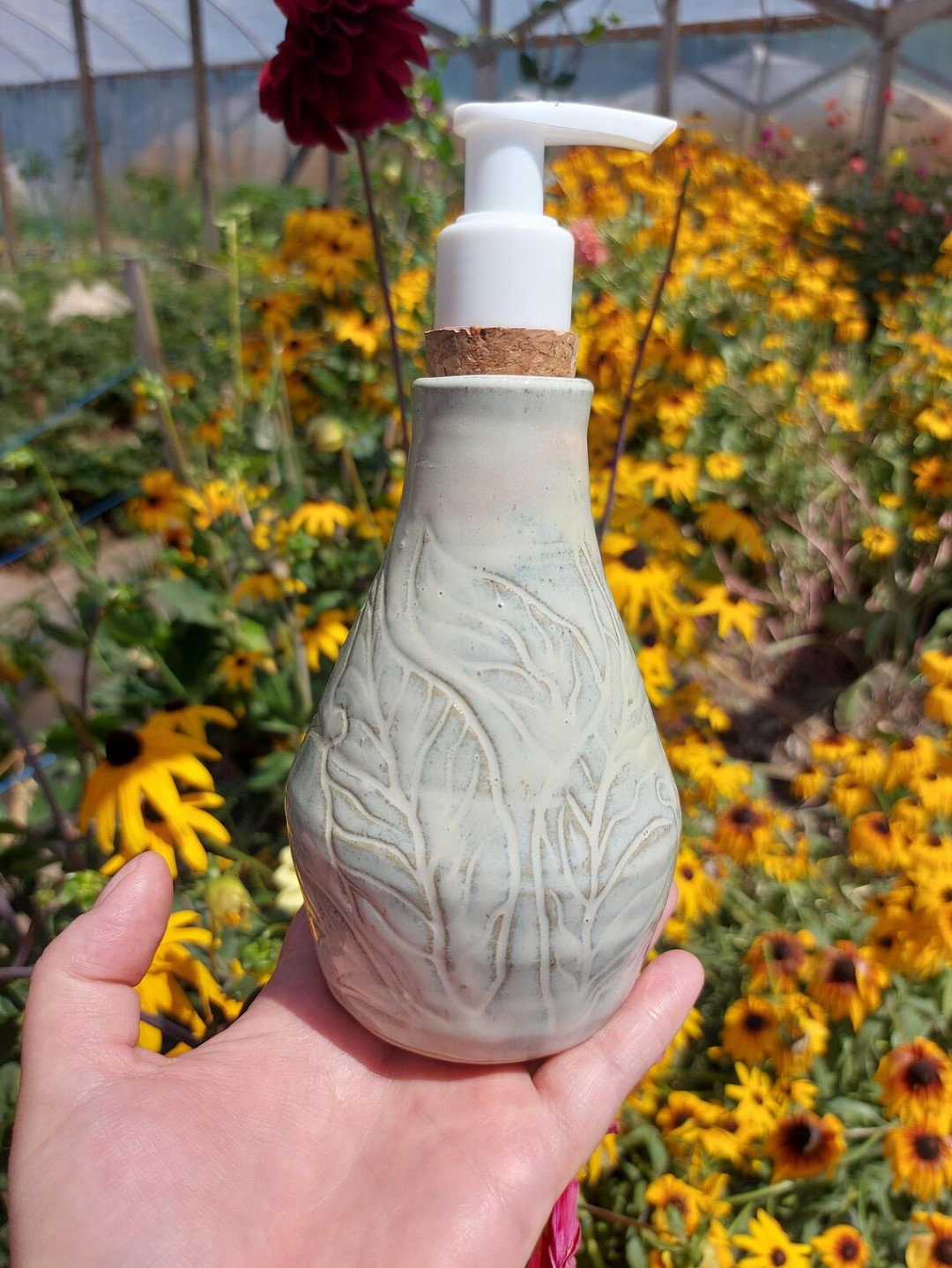 Carved Soap Bottle