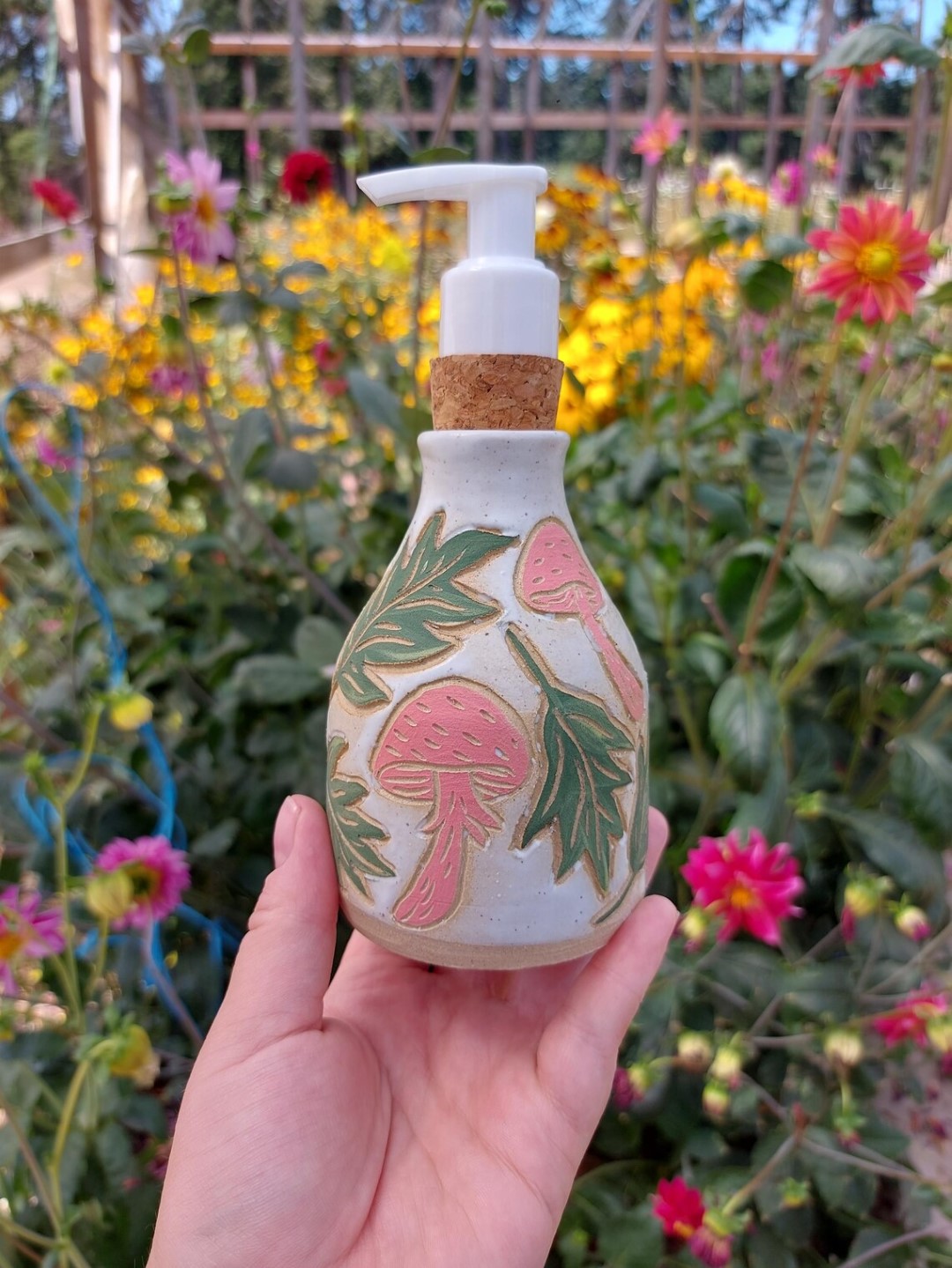 Carved Soap Bottle